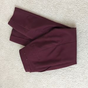 Burgundy business ankle pants